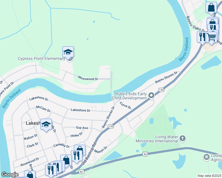 map of restaurants, bars, coffee shops, grocery stores, and more near 1001 Inabnet Boulevard in Monroe