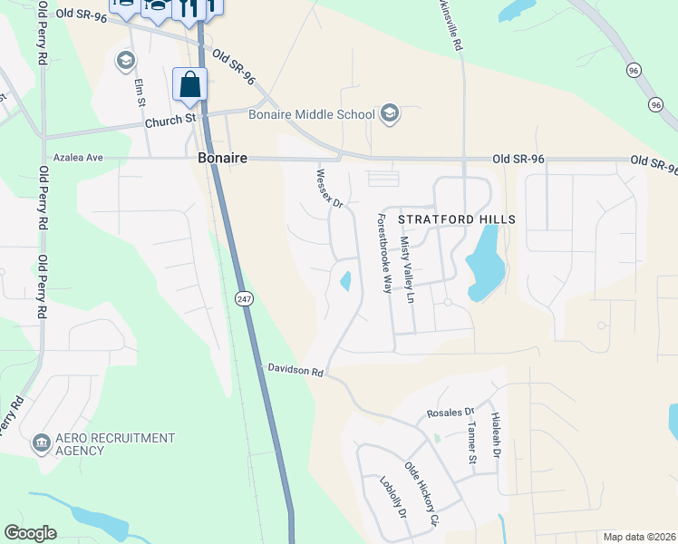 map of restaurants, bars, coffee shops, grocery stores, and more near 203 Cardiff Court in Bonaire