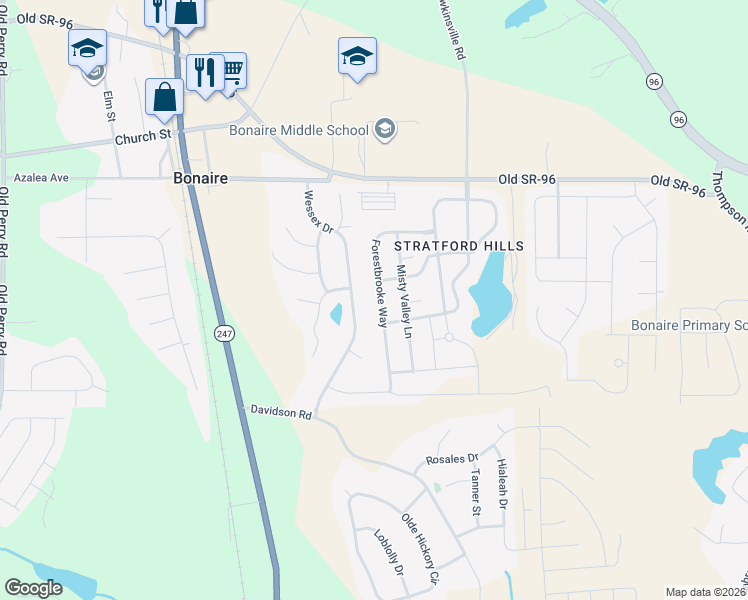 map of restaurants, bars, coffee shops, grocery stores, and more near 126 Wessex Drive in Bonaire