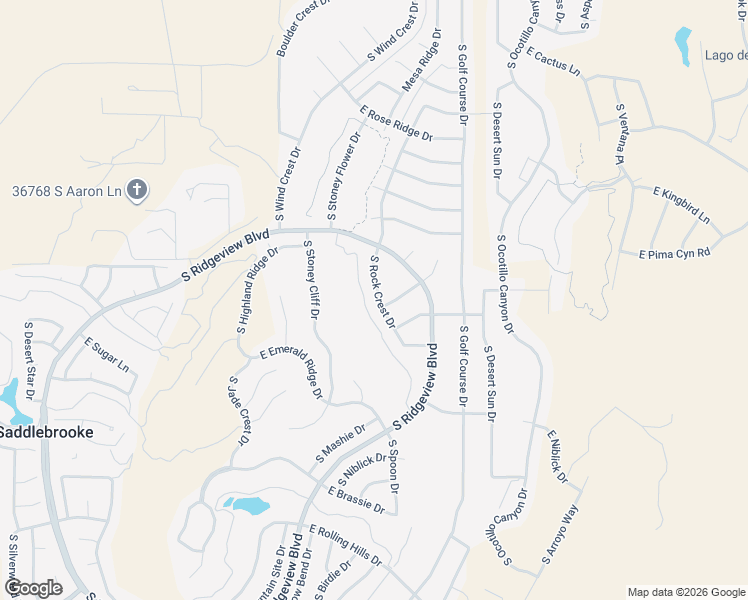 map of restaurants, bars, coffee shops, grocery stores, and more near 37136 South Rock Crest Drive in Tucson