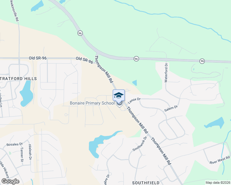map of restaurants, bars, coffee shops, grocery stores, and more near 522 Thompson Mill Road in Bonaire