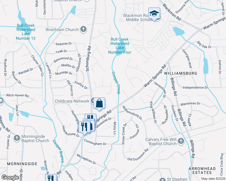 map of restaurants, bars, coffee shops, grocery stores, and more near 6454 South Branch Drive in Columbus