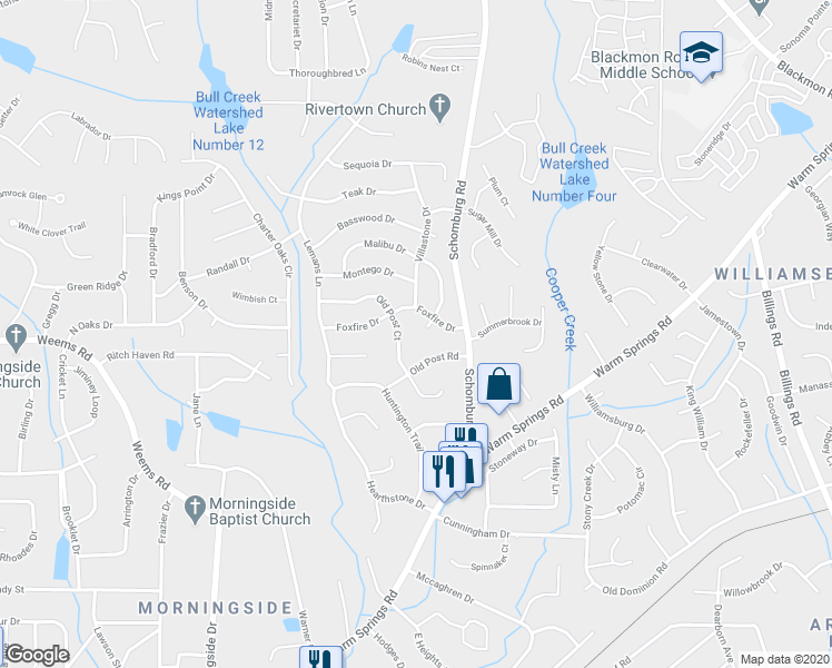 map of restaurants, bars, coffee shops, grocery stores, and more near 3 Malibu Court in Columbus