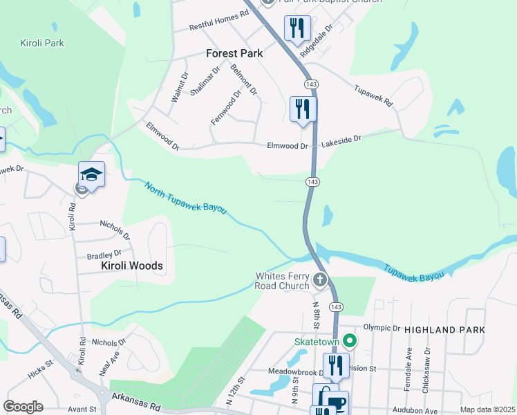 map of restaurants, bars, coffee shops, grocery stores, and more near 209 Alexander Road in West Monroe