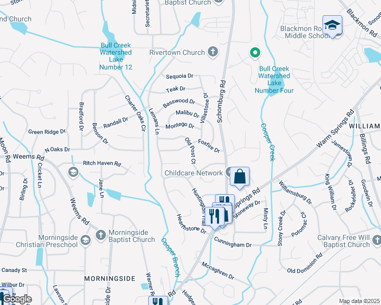 map of restaurants, bars, coffee shops, grocery stores, and more near 6343 Old Post Court in Columbus