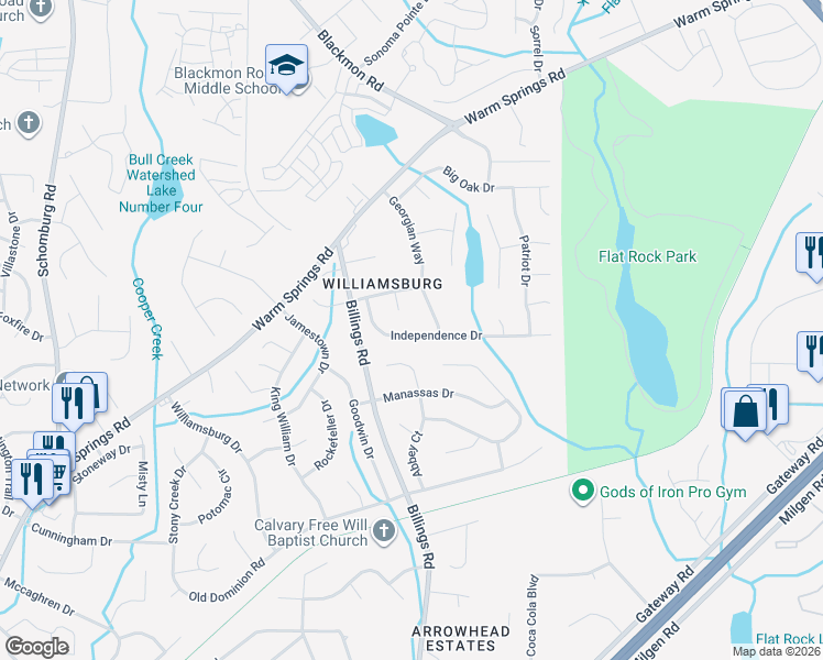 map of restaurants, bars, coffee shops, grocery stores, and more near 2 Latham Court in Columbus