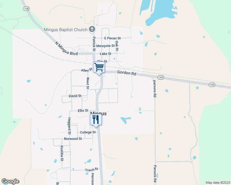 map of restaurants, bars, coffee shops, grocery stores, and more near 304 McQuire Street in Mingus