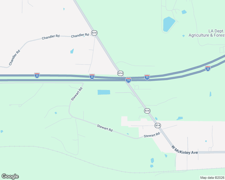 map of restaurants, bars, coffee shops, grocery stores, and more near 968 Louisiana 614 in Haughton