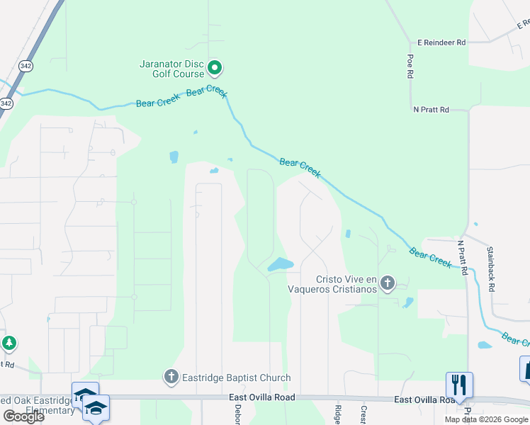 map of restaurants, bars, coffee shops, grocery stores, and more near 209 Lorene Drive in Red Oak