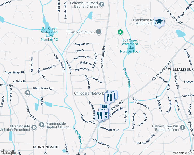 map of restaurants, bars, coffee shops, grocery stores, and more near 6408 Villastone Drive in Columbus