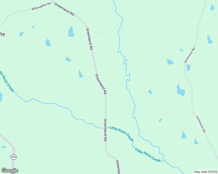 map of restaurants, bars, coffee shops, grocery stores, and more near Greenland Road in Little Rock