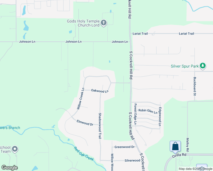 map of restaurants, bars, coffee shops, grocery stores, and more near 100 Meadowwood Lane in Ovilla