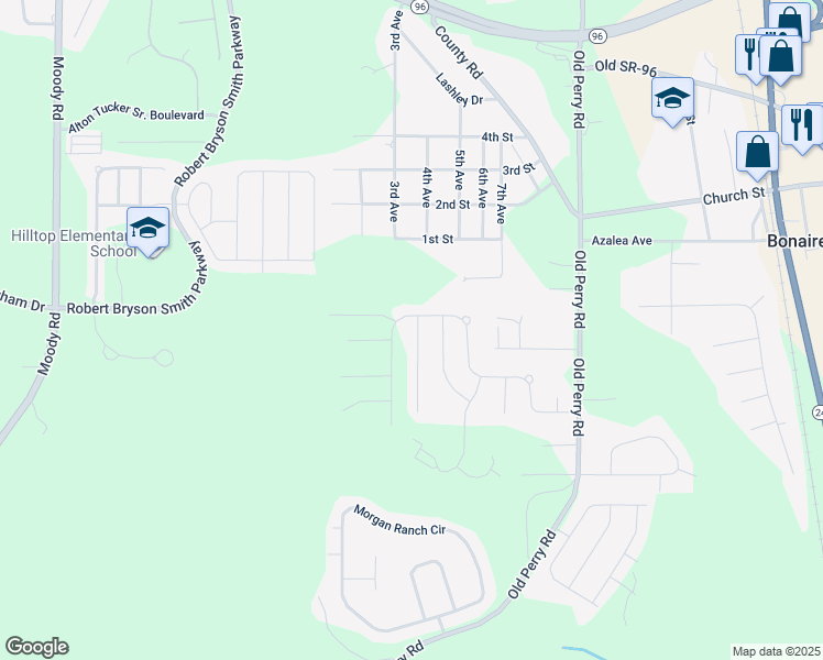 map of restaurants, bars, coffee shops, grocery stores, and more near 101 Cascades Court in Bonaire