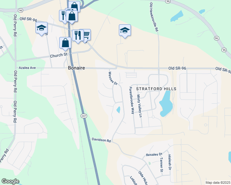 map of restaurants, bars, coffee shops, grocery stores, and more near 405 Windecker Drive in Bonaire
