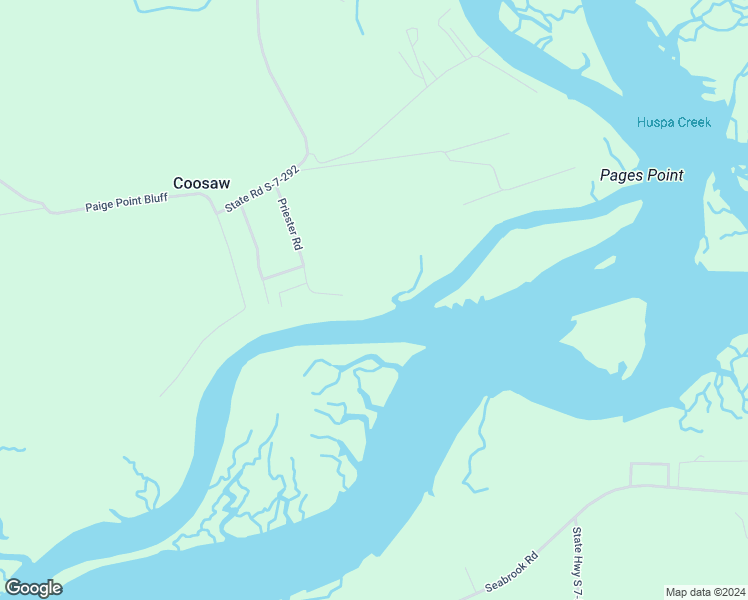 map of restaurants, bars, coffee shops, grocery stores, and more near 77 Priester Road in Seabrook
