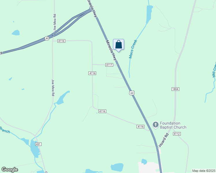 map of restaurants, bars, coffee shops, grocery stores, and more near 18835 U.S. 69 in Lindale