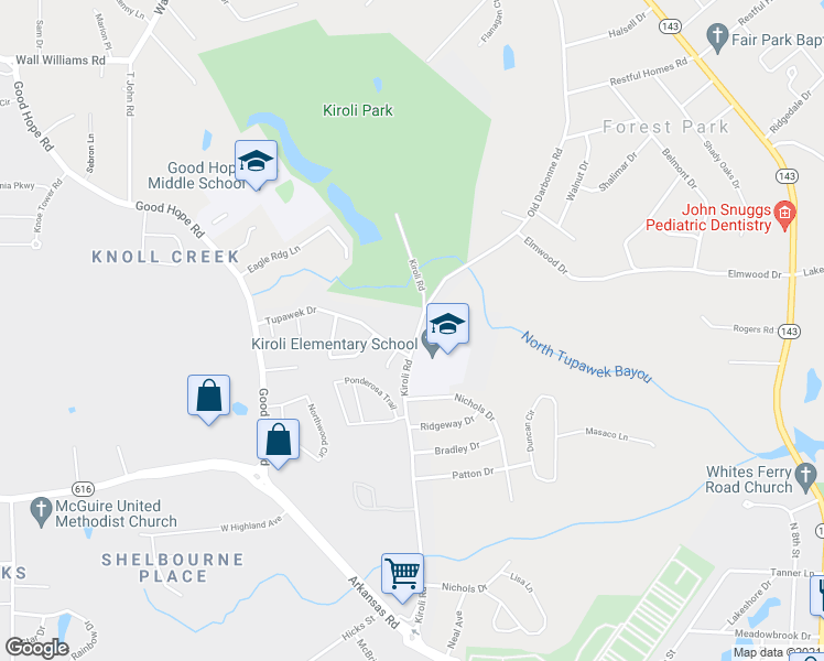 map of restaurants, bars, coffee shops, grocery stores, and more near 701 Kiroli Road in West Monroe