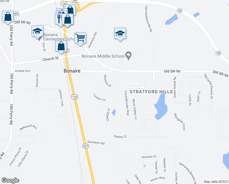 map of restaurants, bars, coffee shops, grocery stores, and more near 141 Wessex Drive in Bonaire