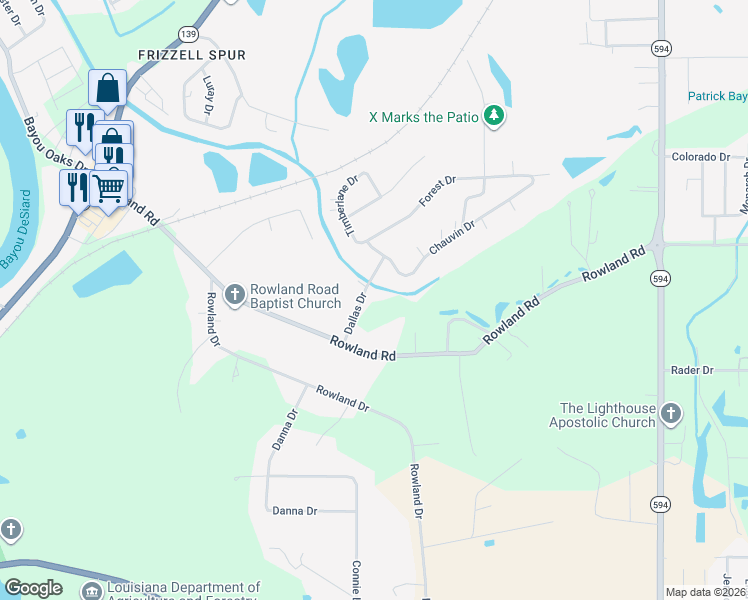 map of restaurants, bars, coffee shops, grocery stores, and more near 214-298 Dallas Drive in Monroe