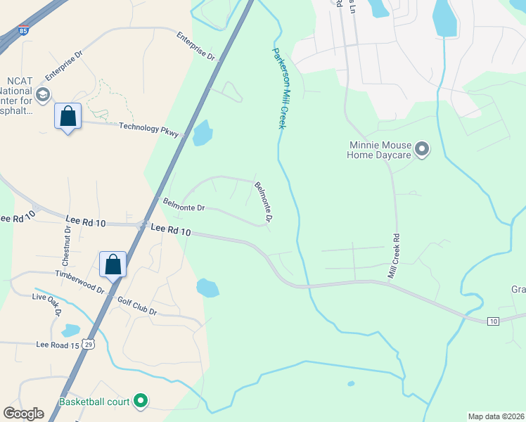 map of restaurants, bars, coffee shops, grocery stores, and more near 447 Belmonte Drive in Auburn