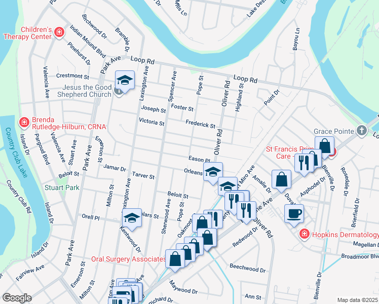 map of restaurants, bars, coffee shops, grocery stores, and more near 798 Pope Street in Monroe