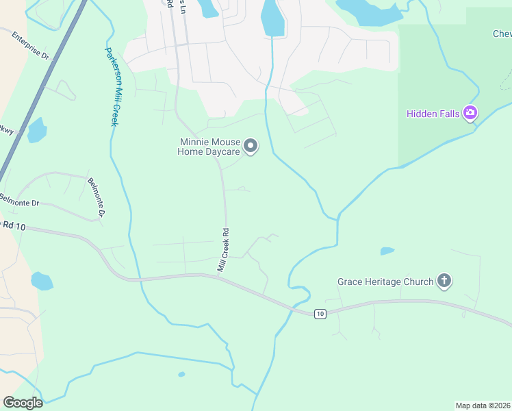 map of restaurants, bars, coffee shops, grocery stores, and more near 3599 Mill Creek Road in Auburn