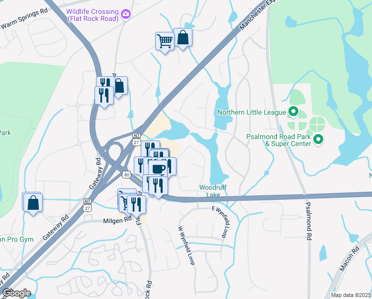 map of restaurants, bars, coffee shops, grocery stores, and more near 6572 Mallard Drive in Columbus