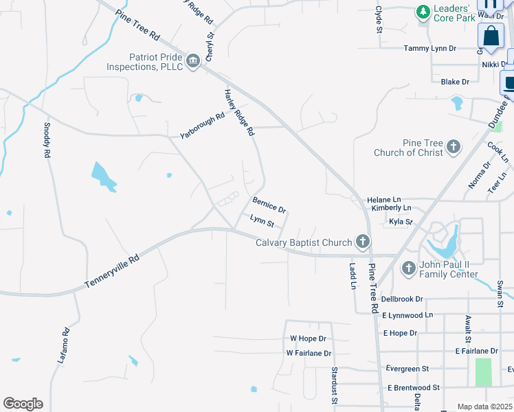 map of restaurants, bars, coffee shops, grocery stores, and more near 317 Harley Ridge Road in Longview