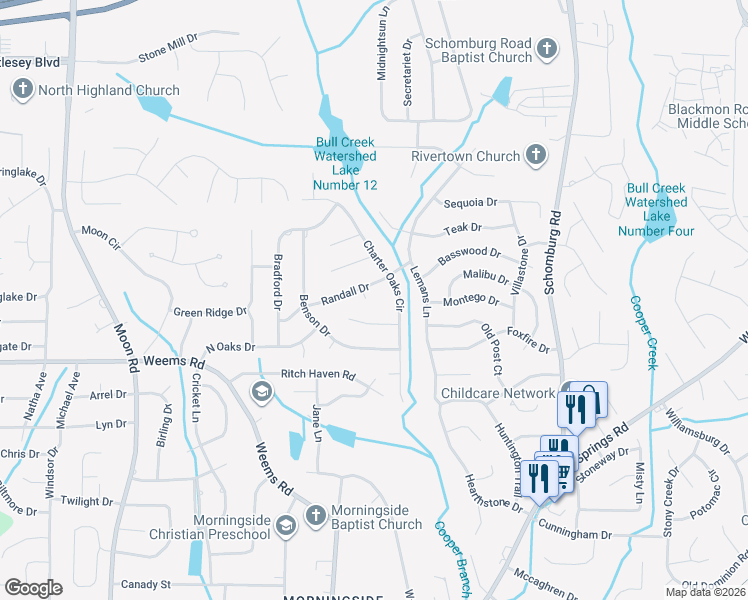 map of restaurants, bars, coffee shops, grocery stores, and more near 5 Randall Court in Columbus
