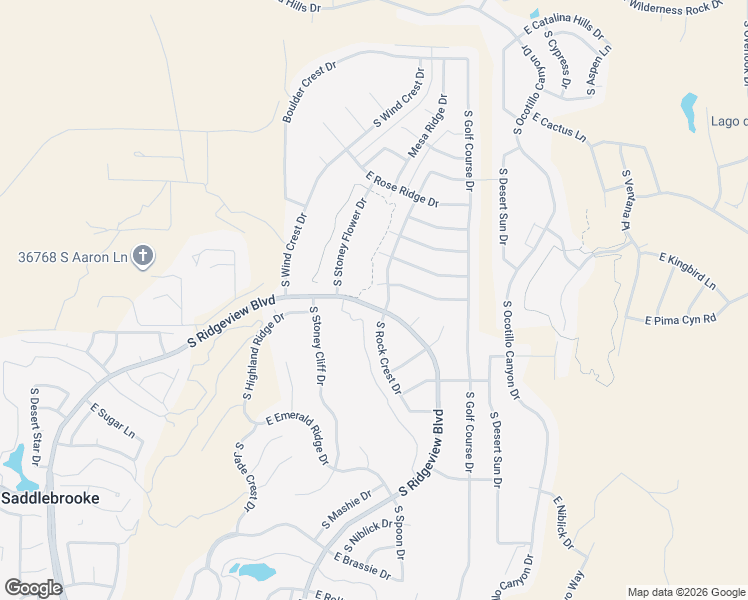 map of restaurants, bars, coffee shops, grocery stores, and more near 36838 South Rock Crest Drive in Tucson