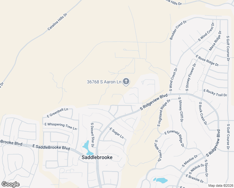 map of restaurants, bars, coffee shops, grocery stores, and more near 64294 East Calle Rosa Linda in Tucson