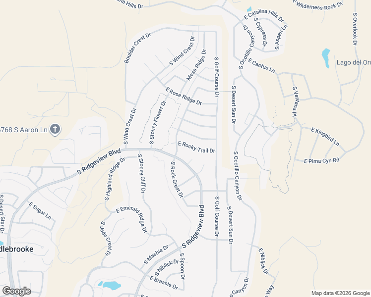 map of restaurants, bars, coffee shops, grocery stores, and more near 65694 East Rocky Trail Drive in Tucson