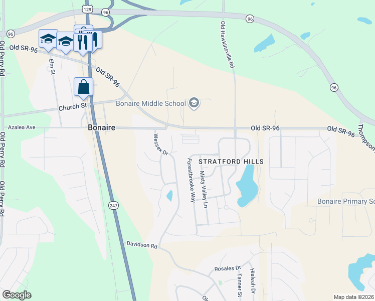 map of restaurants, bars, coffee shops, grocery stores, and more near 304 George Francis Court in Bonaire