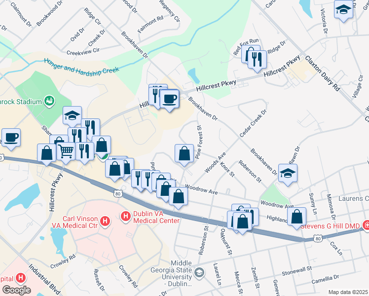 map of restaurants, bars, coffee shops, grocery stores, and more near 1808 Knox Street in Dublin
