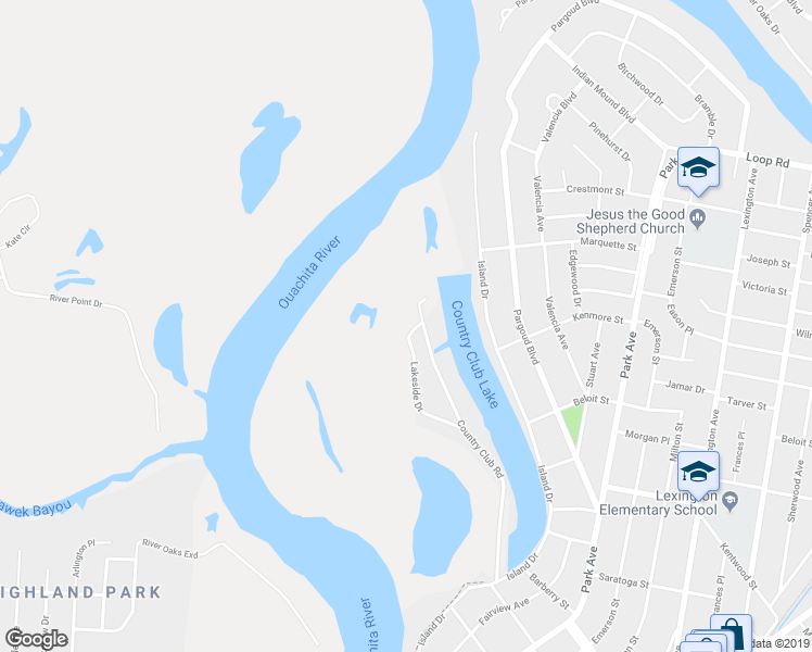 map of restaurants, bars, coffee shops, grocery stores, and more near 315 Lakeside Drive in Monroe