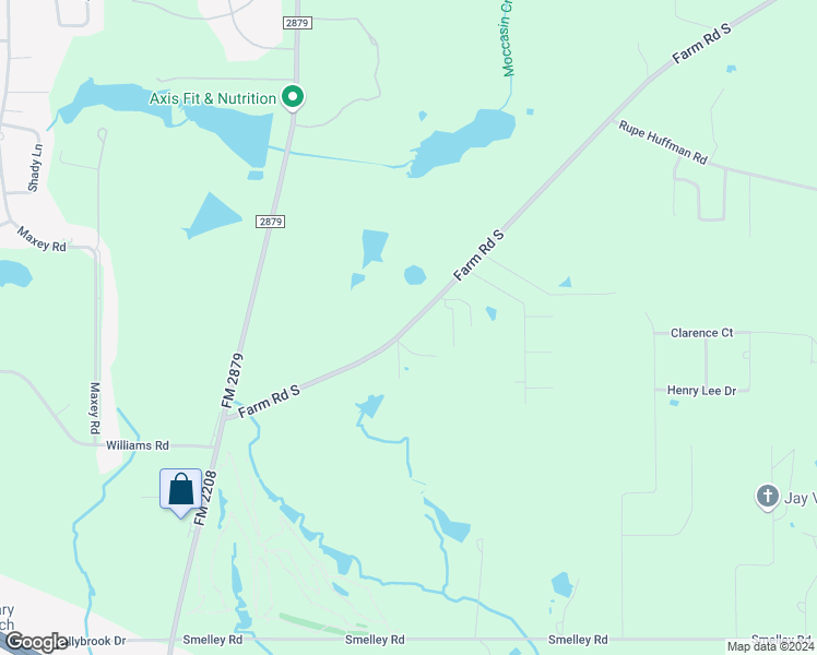 map of restaurants, bars, coffee shops, grocery stores, and more near 3358 Farm to Market Road 2208 in Longview