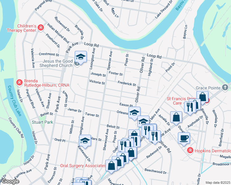 map of restaurants, bars, coffee shops, grocery stores, and more near 505 Harn Street in Monroe