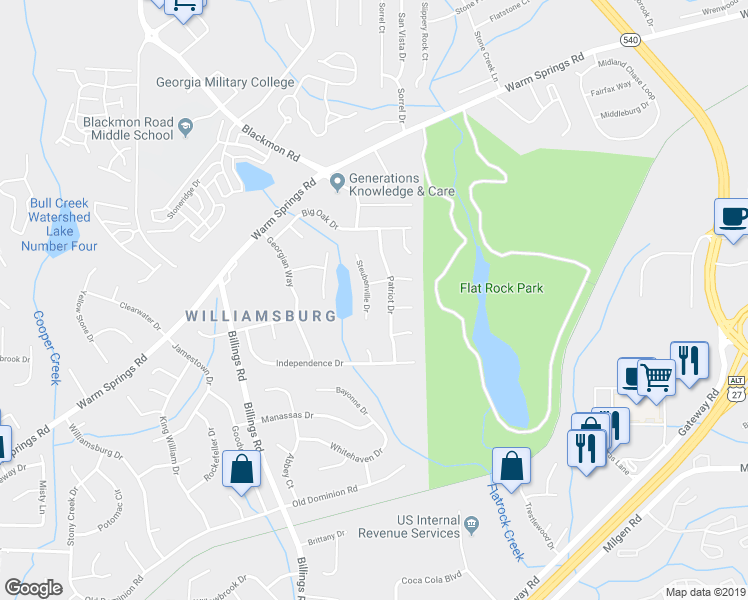 map of restaurants, bars, coffee shops, grocery stores, and more near 6516 Steubenville Drive in Columbus