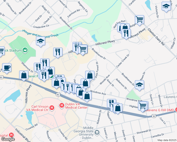 map of restaurants, bars, coffee shops, grocery stores, and more near 1808 Knox Street in Dublin