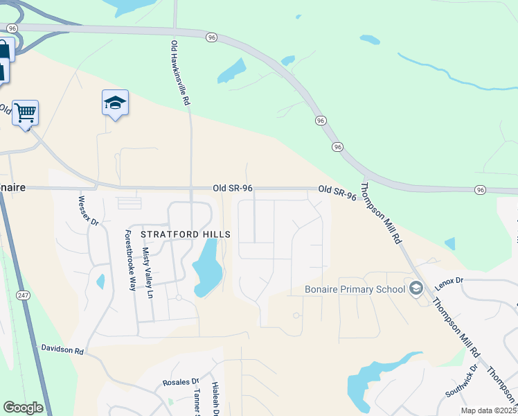 map of restaurants, bars, coffee shops, grocery stores, and more near 105 Hampton Meadows Drive in Bonaire