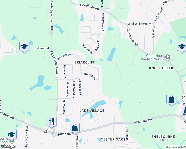 map of restaurants, bars, coffee shops, grocery stores, and more near 226 Briarcliff Dr in West Monroe