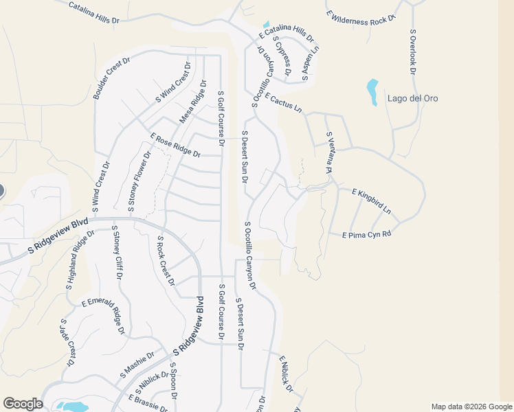 map of restaurants, bars, coffee shops, grocery stores, and more near 36759 South Ocotillo Canyon Drive in Tucson