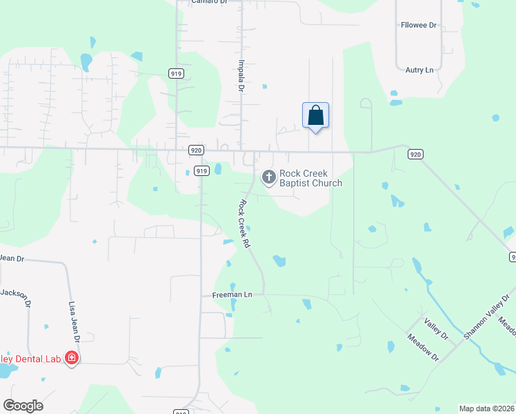 map of restaurants, bars, coffee shops, grocery stores, and more near 2101 Rock Creek Road in Crowley