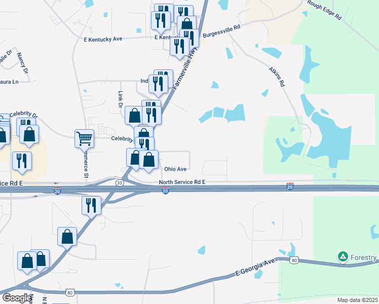 map of restaurants, bars, coffee shops, grocery stores, and more near 2004 Illinois Avenue in Ruston