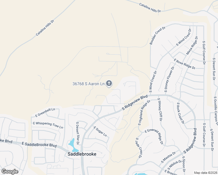 map of restaurants, bars, coffee shops, grocery stores, and more near 36768 South Aaron Lane in Tucson