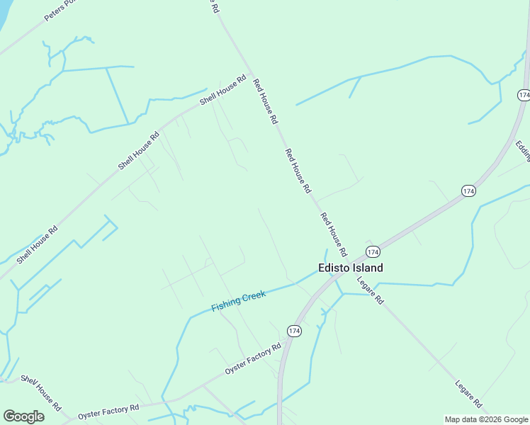 map of restaurants, bars, coffee shops, grocery stores, and more near 8115 Red House Road in Edisto Island