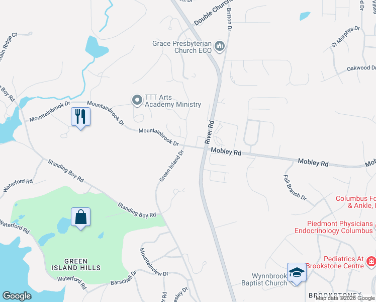 map of restaurants, bars, coffee shops, grocery stores, and more near 6867 Mountainbrook Drive in Columbus