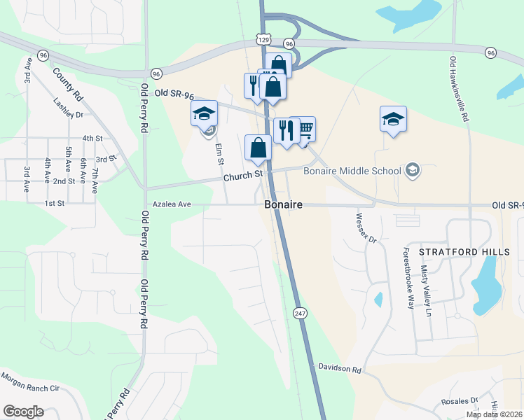 map of restaurants, bars, coffee shops, grocery stores, and more near 109 Allen Way in Bonaire