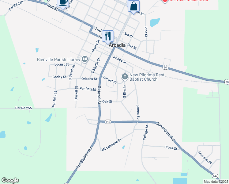 map of restaurants, bars, coffee shops, grocery stores, and more near 3014 North Laurel Street in Arcadia