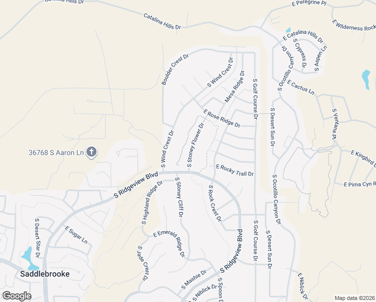 map of restaurants, bars, coffee shops, grocery stores, and more near 36660 South Stoney Flower Drive in Tucson